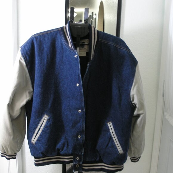 Northwest Terrority Vintage Demin/khaki Bomber Jacket Size Large - Picture 5 of 5